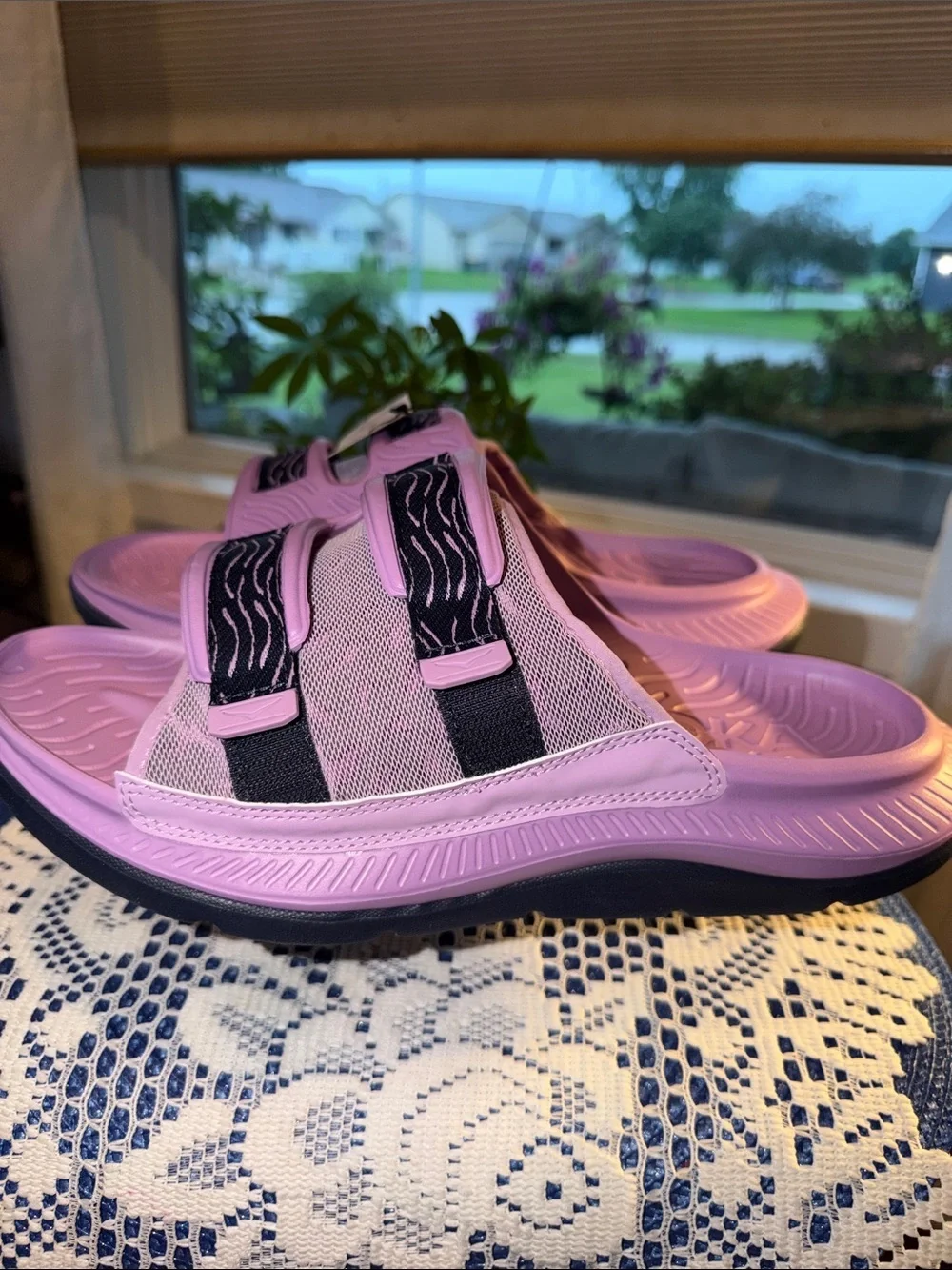Hoka Kids Lavender Dual-Strap Slide Sandals